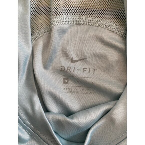 Nike Womens Running‎ Blue Metallic Logo w/ Mesh Detailing SS Top Size M Runner - Picture 6 of 8